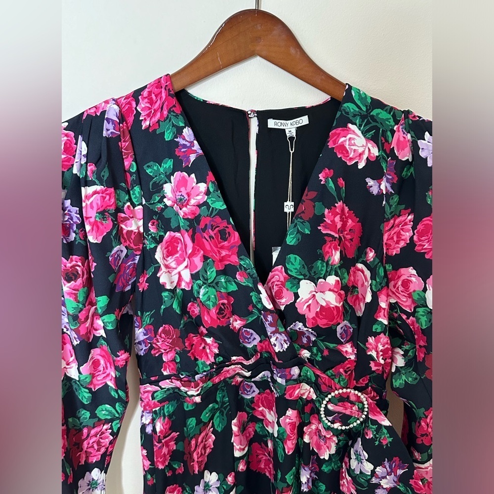 Ronny Kobo Floral Mini Dress w Open Back - size Medium - NWT - Cocktail / Formal - Picture 16 of 16